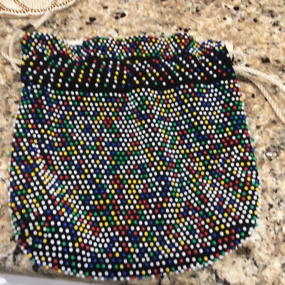 Multicolor Beaded Drawstring Pouch Bag EUC - Picture 8 of 8